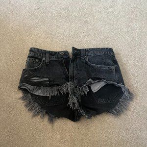 Carmar Denim Short Shorts, Size 24, Black